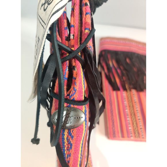 NWT Boot Rugs For Over The Boot Covers Candy Land Colors W Black Leather Fringe - Picture 14 of 14